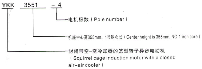 YKK系列(H355-1000)高压JR125-8三相异步电机西安泰富西玛电机型号说明